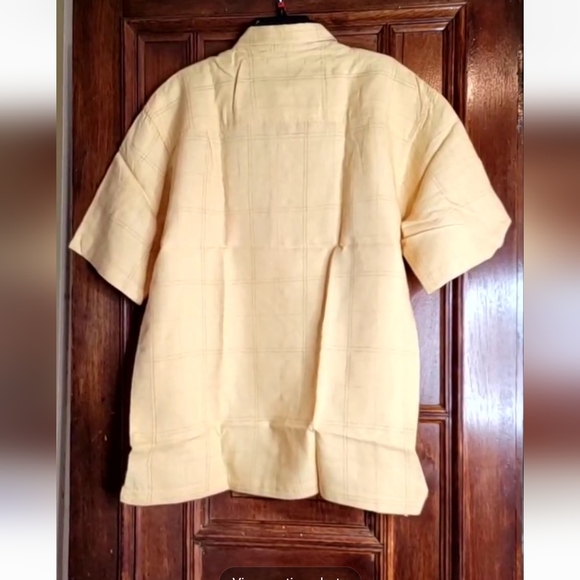 NWOT-Donald J Trump Signature Collection Men's Yellow Plaid Shirt Large - Picture 2 of 5